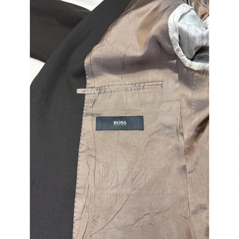 Hugo Boss Mens Rossellini Movie‎ Blazer Super 120 Virgin Wool Brown Jacket 52